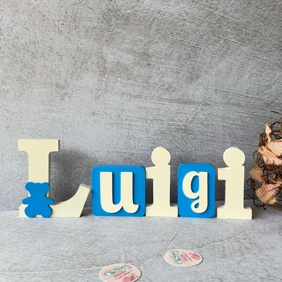 Blocos Nome Ursinho - Decoração de Quarto de Bebê e Infantil