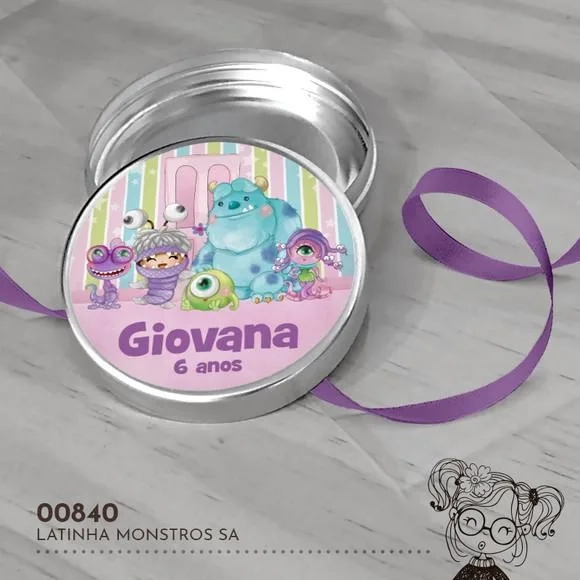 Latinha Adesivada Monstros Sa - 00840