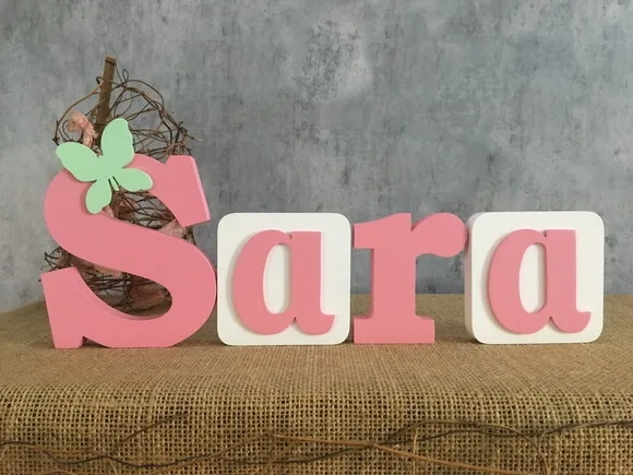Letras Decorativas Blocos Borboleta