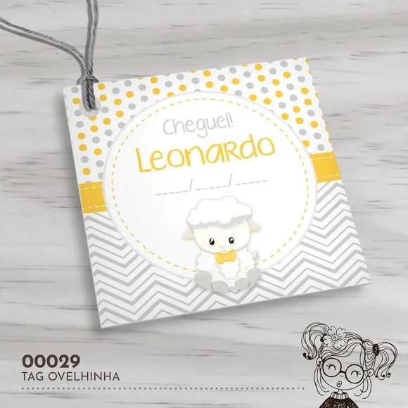 Tag Quadrada Ovelhinha - 00029