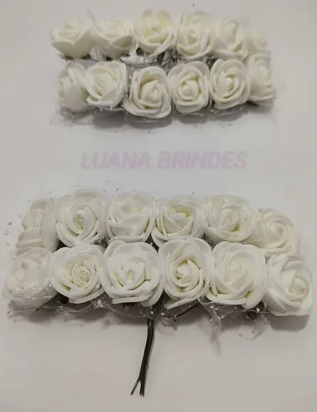 Buquês Flores de EVA Branco 2 Unidades com 12 Flores Cada