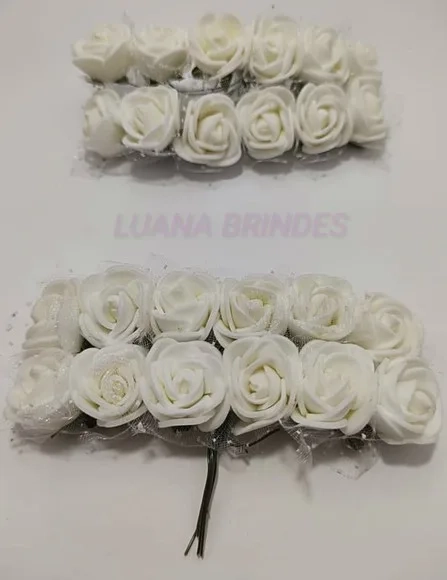 Buquês Flores de EVA Branco 2 Unidades com 12 Flores Cada