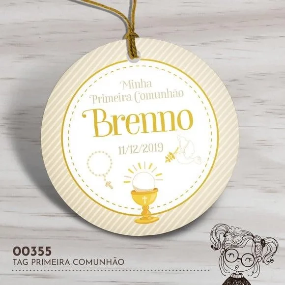 Tag Redonda Primeira Comunhão - 00355