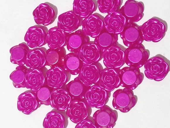 Rosa Pérolada com Furo Passante 14mm Pacote 50 Unidades