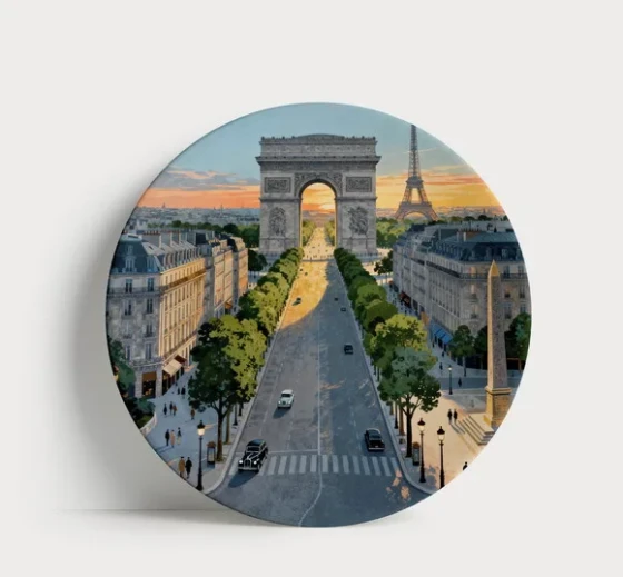 Prato Decorativo França - Paris ao Entardecer