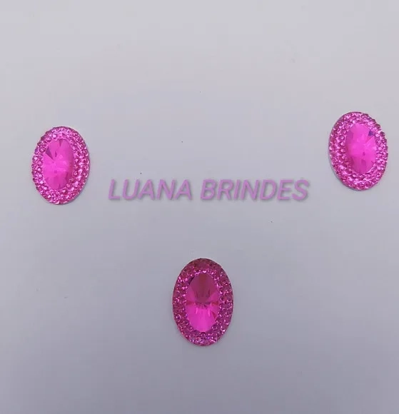 Chaton Pink Oval - 13mm x 18mm - pct c/50 unidades