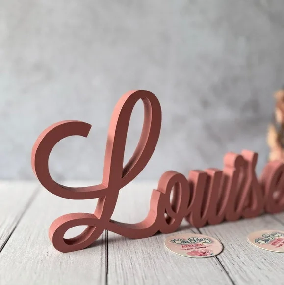 Linha Cursiva -letras Decorativas em mdf Quarto de Bebê