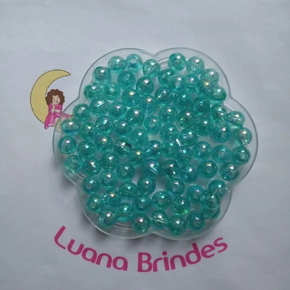 Bolinha Acrilica Furta Cor Azul 10mm Pacote 100 Unidades