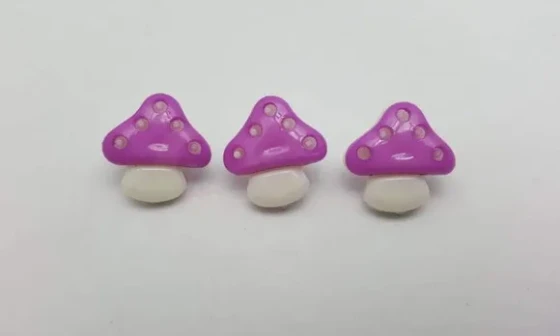 Aplique Botão de Cogumelo Lilás de 1,5cm - 20 unidades