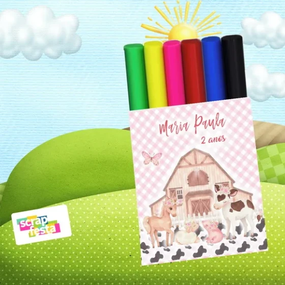 Massinha de Modelar Personalizada Fazendinha Aquarela