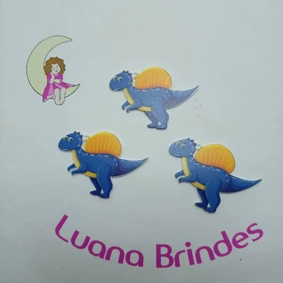 Pingente Dinossauro Royal Acrilico U.V. 5cm Pct 4 Unidades