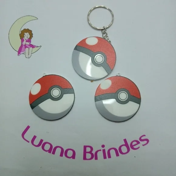 Chaveiros Pokémon Variados Acrílico Uv- Pct C/25 Unidades