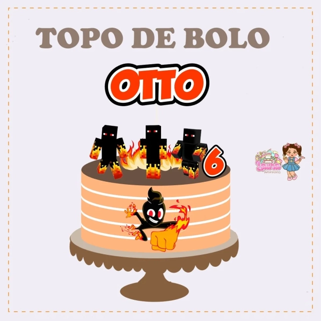 Kit Festa Só Um Bolinho ATHOS MINECRAFT - Decoração de Festa