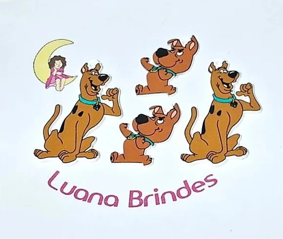 Pingente Scooby-doo e Scooby-loo Acrilico Pacote com 6 Unid.