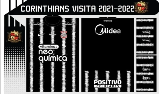 Vetor Da Camisa Corinthian Visita 2021-2022