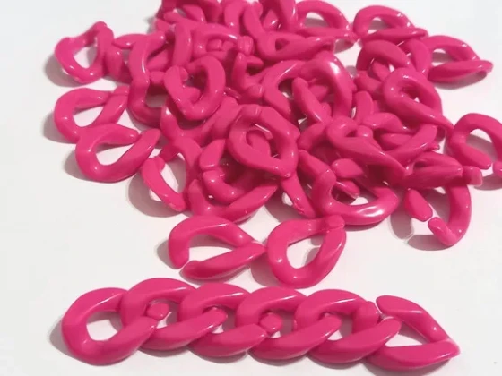 Elo para Corrente de Plástico Pink (19mm) - 100 Unid
