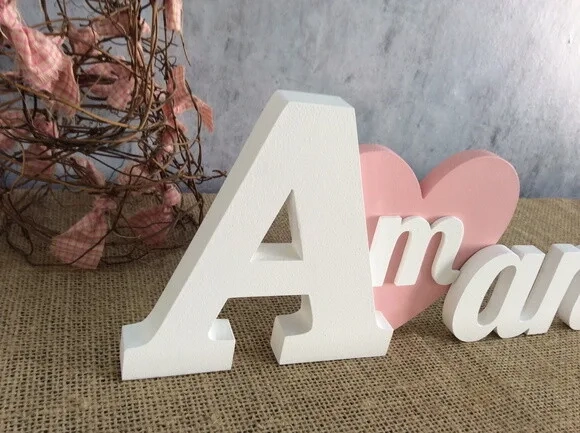 Letras Decorativas com Coroa e Coração