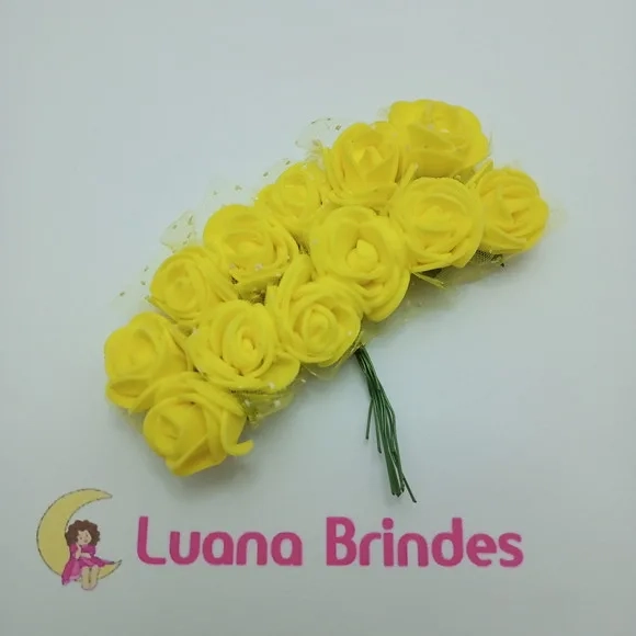 Buquês Flores de EVA Amarelo 2 Unidades com 12 Flores Cada