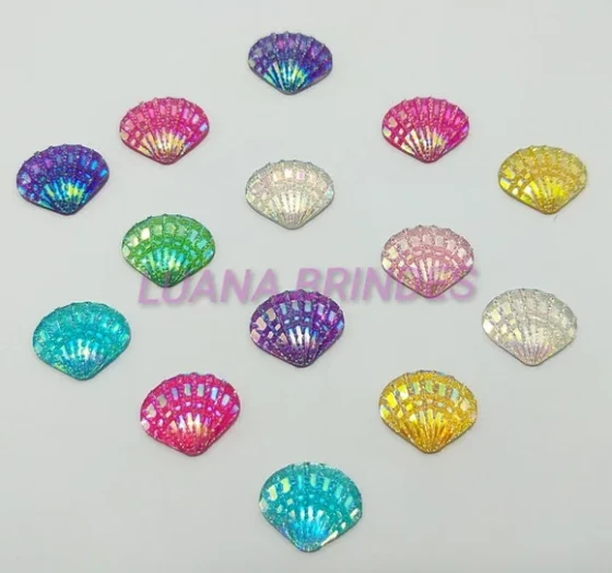 Chaton Concha Irisada - 18mm x 15mm - Pct C/20 Unid