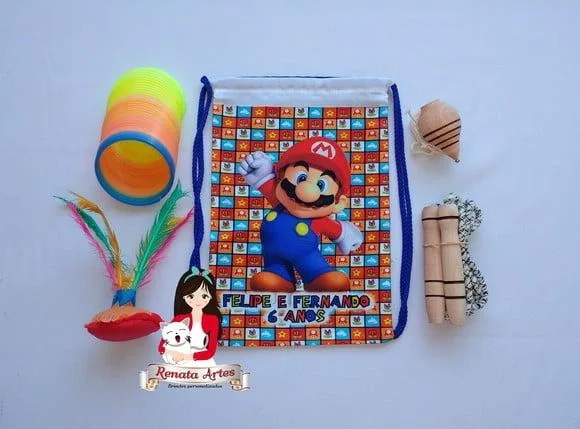 Mochila Boa Infância Tema Super Mario Bross