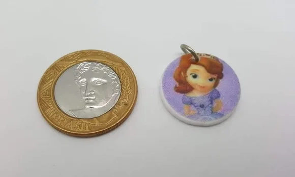 Pingente da Princesinha Sofia com Argola - Pacotes C/7 Un