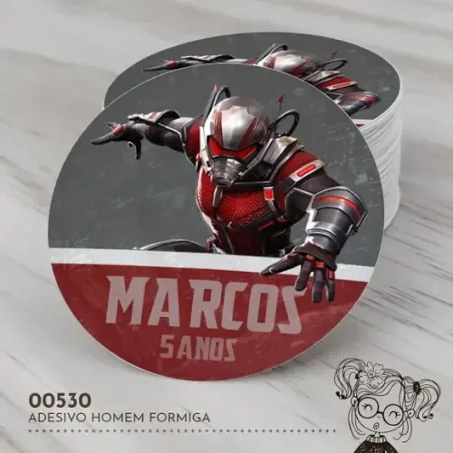 Adesivo Redondo Homem Formiga - 00530