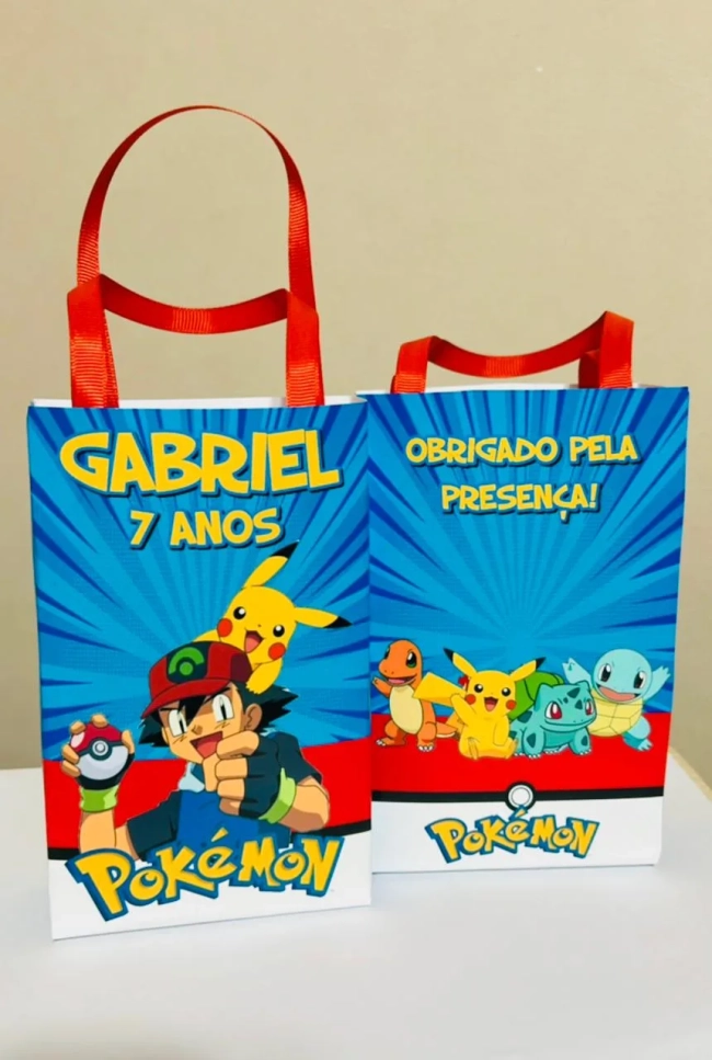 Sacolinhas Personalizadas Pokemon Lembrancinhas Para Aniversário