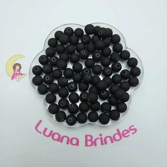 Bolinha Emborrachada Preta 10mm Pct 100 Unidades