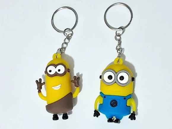 Chaveiro Minions 3d Emborrachado Pacote com 2 Unidades