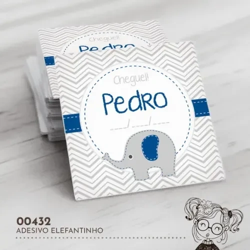 Adesivo Quadrado Elefantinho - 00432
