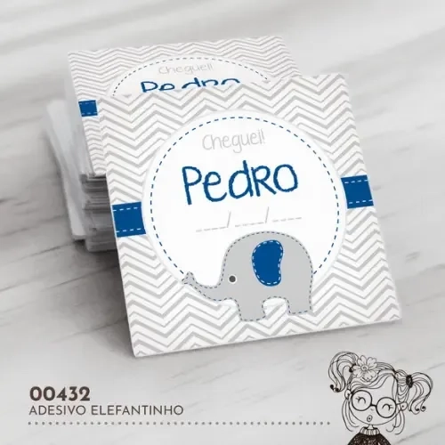Adesivo Quadrado Elefantinho - 00432