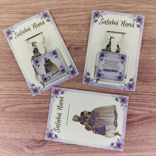 40 unidades - Chaveiro Nanã Personalizado Lembrancinha