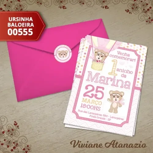 Convite Ursinha Baloeira - 00555