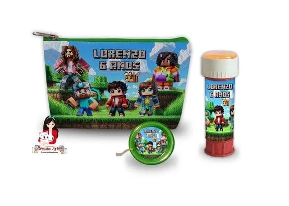 Necessaire com Ioiô e Bolhas de Sabão Minecraft Filme