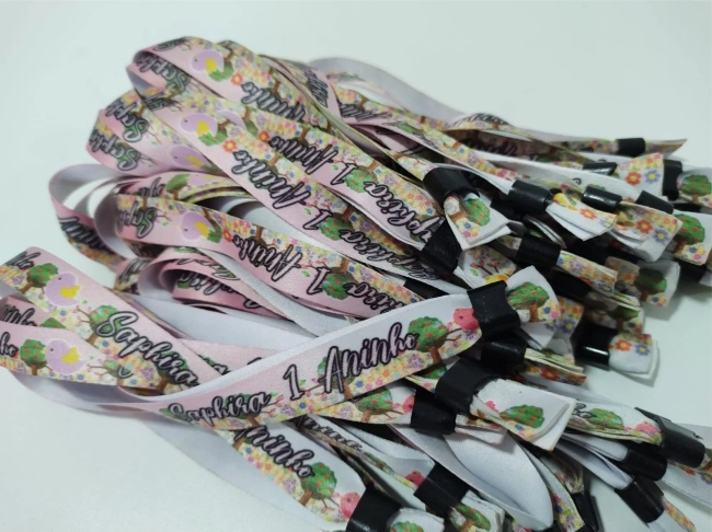 Pulseiras Personalizadas de Tecido Festas e Eventos !