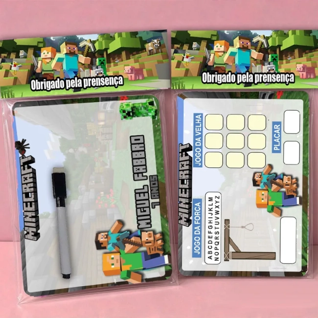 Lousa Magica Personalizada lembrancinhas do Minecraft