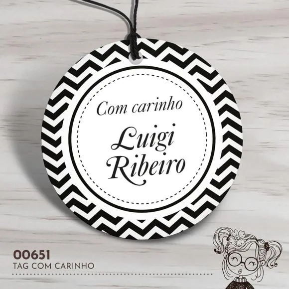 Tag Redonda com Carinho - 00651