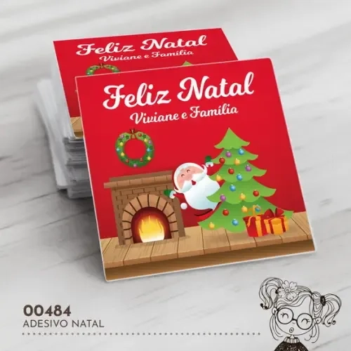 Adesivo Quadrado Natal - 00484