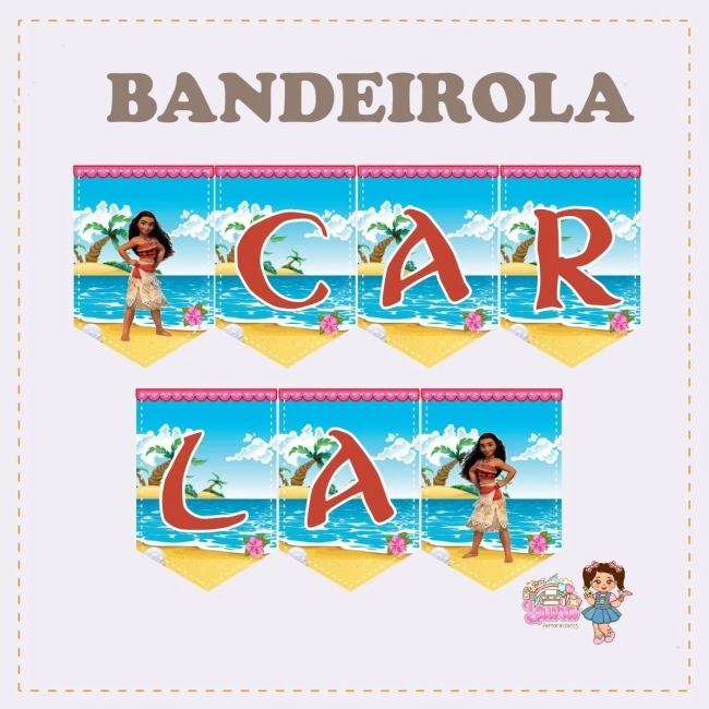 Kit Festa Só Um Bolinho MOANA - Decoração de Festa