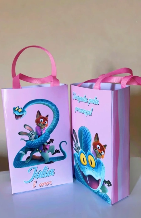 Sacolinhas Personalizada Zootopia Lembrancinhas Para Aniversário