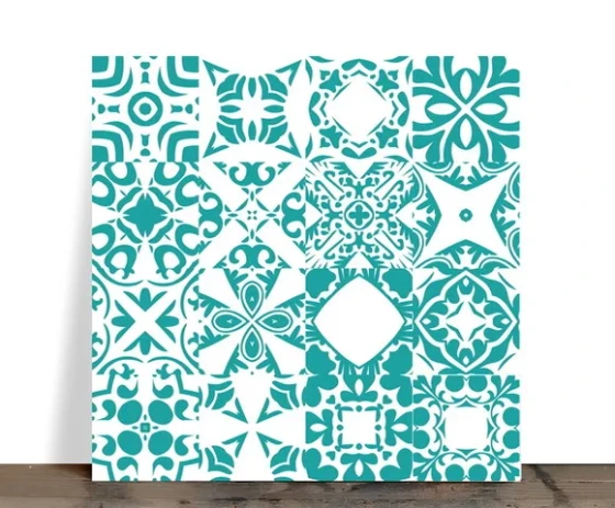Azulejo Decorativo Mosaico Mandalas Turquesa 15x15 Cerâmica