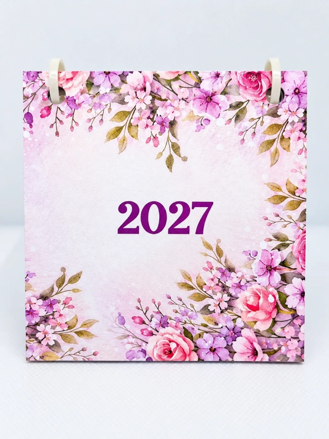Calendário de Mesa 2027 - Floral