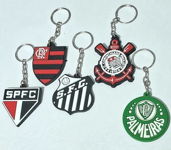 Chaveiros Times Emborrachado Pacote com 2 Unidades