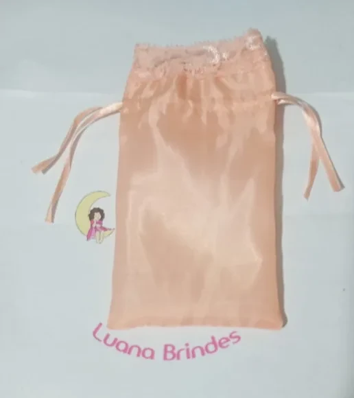 Saquinho Organza C/renda e Fita 10x13 Pacote C/20 Unidades
