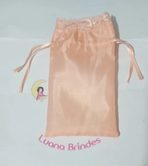 Saquinho Organza C/renda e Fita 10x13 Pacote C/20 Unidades