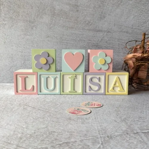 Tons Pastel Cubos Personalizados 6x6cm Decoração Bebê