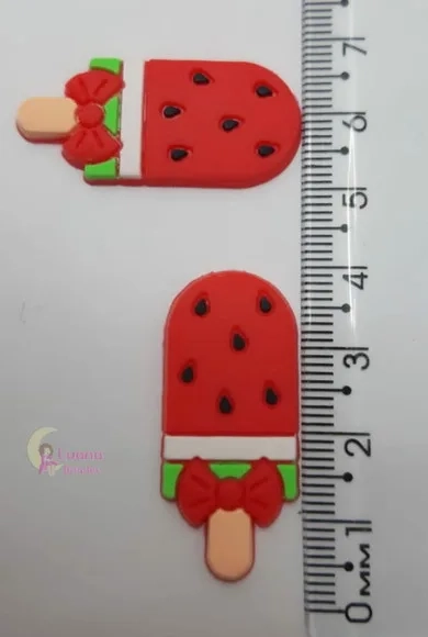 Apliques Picolés Variados de Borracha - Pct C/6 Unid
