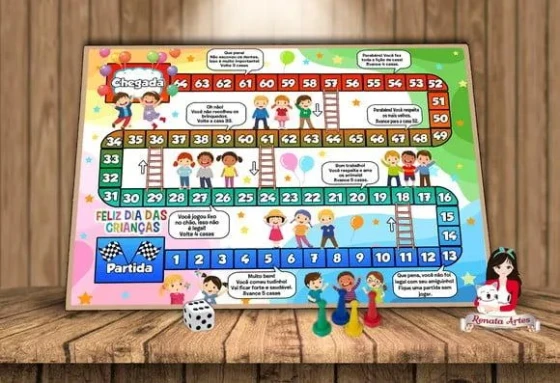 Tabuleiro Educativo Personalizado Dia das Crianças 2025