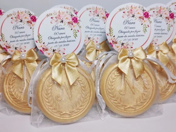 Lembrancinha 60 Anos, Sabonete Letra Inicial Personalizada