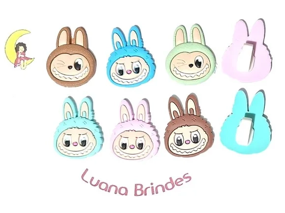Carinha Labubu C/adaptador pra Sandalia ou Tênis -6 Unidades